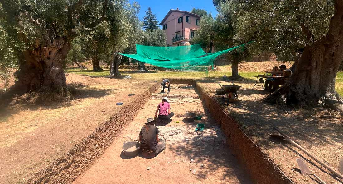 Descubren una monumental piscina romana y jardines ocultos en la Villa de Bruto de Tívoli